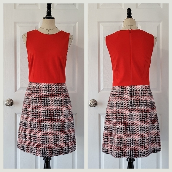 Paule Ka Sheath Tweed Mixed Media Dress - Picture 1 of 9